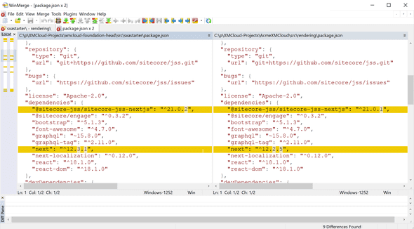 Winmerge file compare