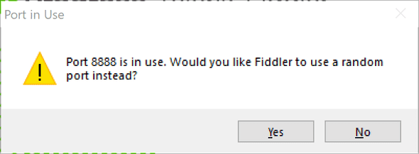 Fiddler Port in Use