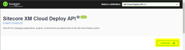 The Swagger authorize button