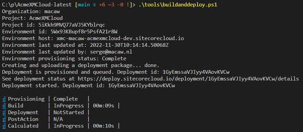 Start build and deploy with a PowerShell script